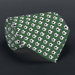 Black White Soccer Fútbol Balls on Hunter Green Tie<br><div class="desc">Tie with a black and white soccer fútbol ball pattern on a hunter green background on both sides of the tie. Customizable. Modern,  trendy,  and chic,  the perfect sports tie for everyday.</div>