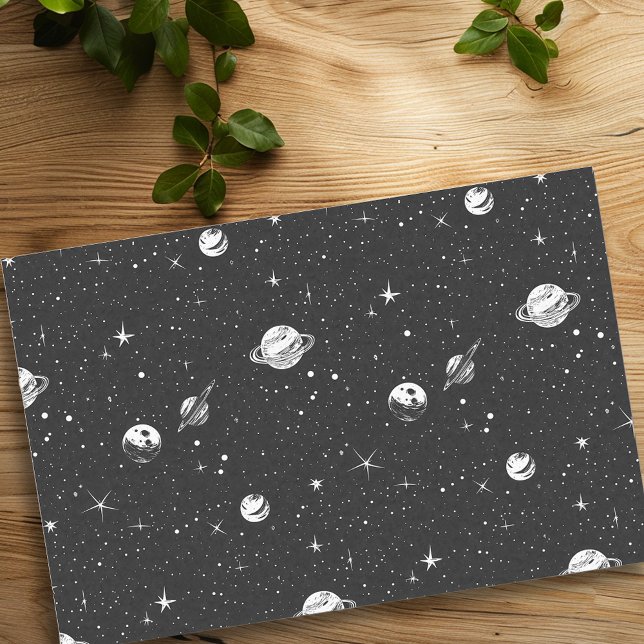 Black White Space Galaxy Stars Nebula Tissue Paper (Creator Uploaded)