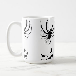 Black & White Spider Web Horror Halloween Coffee Mug