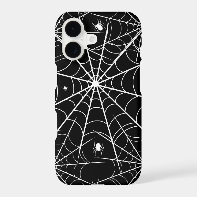 Black White Spider Web Pattern Gothic Spooky (Back)