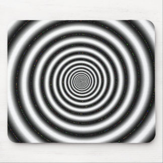 Black & White Spiral Optical Illusion Mouse Pad