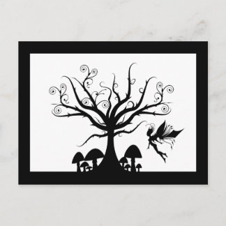 Black & White Spooky Fairy Postcard