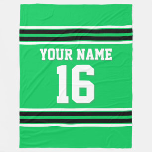 Black White Sports Jersey Fleece Blanket