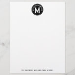Black White Sports Vibe Monogram Letterhead<br><div class="desc">Create your own sports vibe monogrammed letterhead for personal or professional use. Perfect for an athlete or coach. Decorative type in a round logo style.</div>