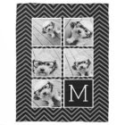Black White Square 5 Photo Collage Monogram