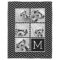 Black White Square 5 Photo Collage Monogram