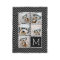Black White Square 5 Photo Collage Monogram