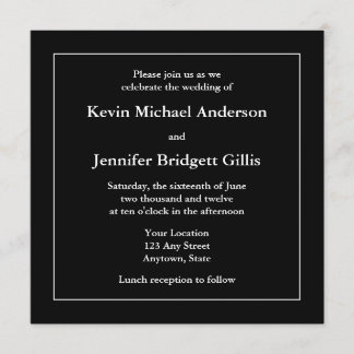 Black & White Square Invitations or Announcements