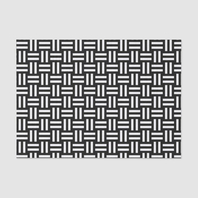 Black & White Square Knot Tissue Paper (Front)