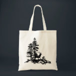 Black White Stag Deer Animal Nature Tote Bag<br><div class="desc">Black White Stag Deer Animal Nature</div>