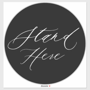 Black & White Stand Here 6 Feet Large Floor Marker