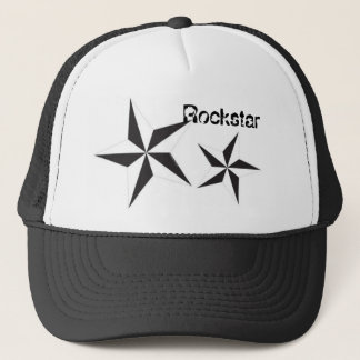 black white star, black white star, Rockstar Trucker Hat