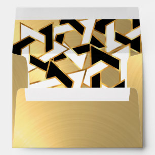 Black White Star of David Gold Envelope