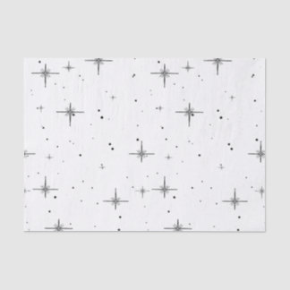 Black & White Starry Holiday Tissue Paper