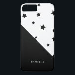 Black & White Stars Patten Abtract Personalized iPhone 8 Plus/7 Plus Case<br><div class="desc">Modern iPhone case featuring black stars pattern. This customizable case will be perfect as a gift.</div>