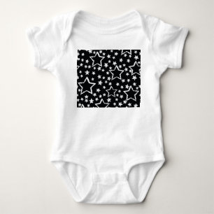 Black, white stars: urban grunge. baby bodysuit