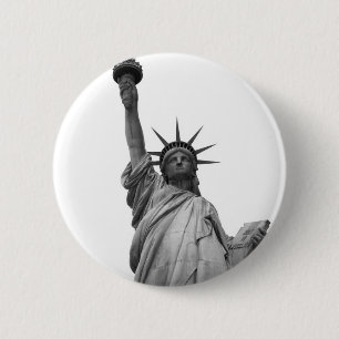Black & White Statue of Liberty 2 Inch Round Button