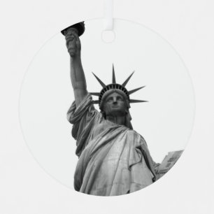 Black & White Statue of Liberty Christmas Ornament