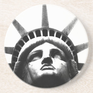 Black & White Statue of Liberty Coaster
