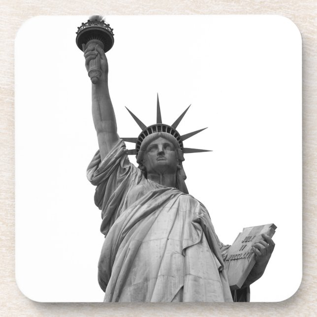 Black & White Statue of Liberty Coaster (Front)