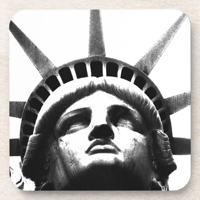 Black & White Statue of Liberty Coaster (Front)