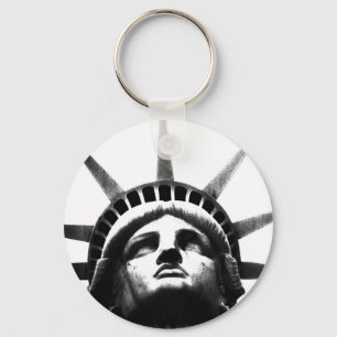 Black & White Statue of Liberty Keychain