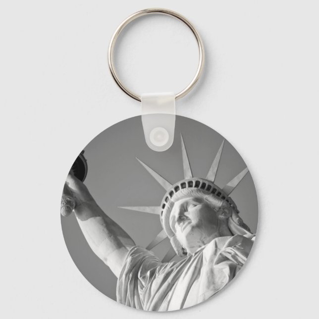 Black White Statue of Liberty Keychain (Front)
