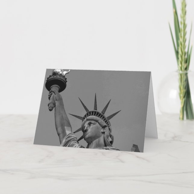 Black & White Statue of Liberty New York Card (Front)