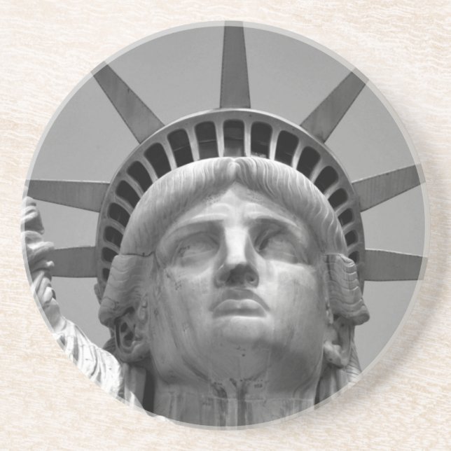 Black & White Statue of Liberty New York Coaster (Front)
