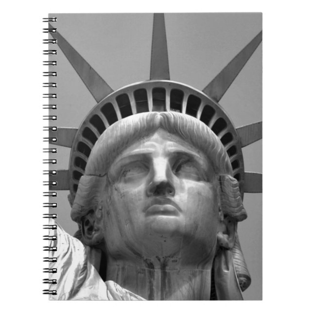 Black & White Statue of Liberty New York Notebook (Front)