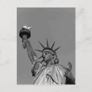 Black & White Statue of Liberty New York Postcard