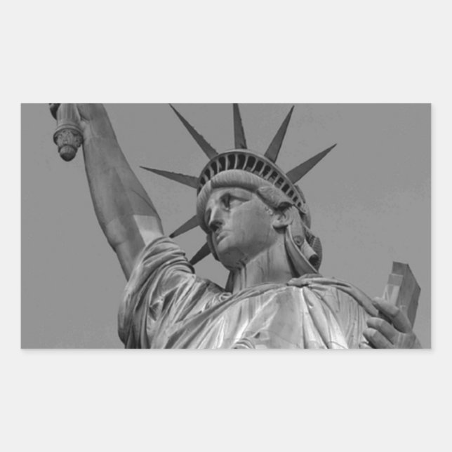 Black & White Statue of Liberty New York Sticker (Front)