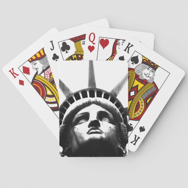 Black & White Statue of Liberty Playing Cards (Back)