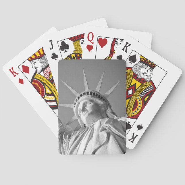 Black White Statue of Liberty Playing Cards (Back)