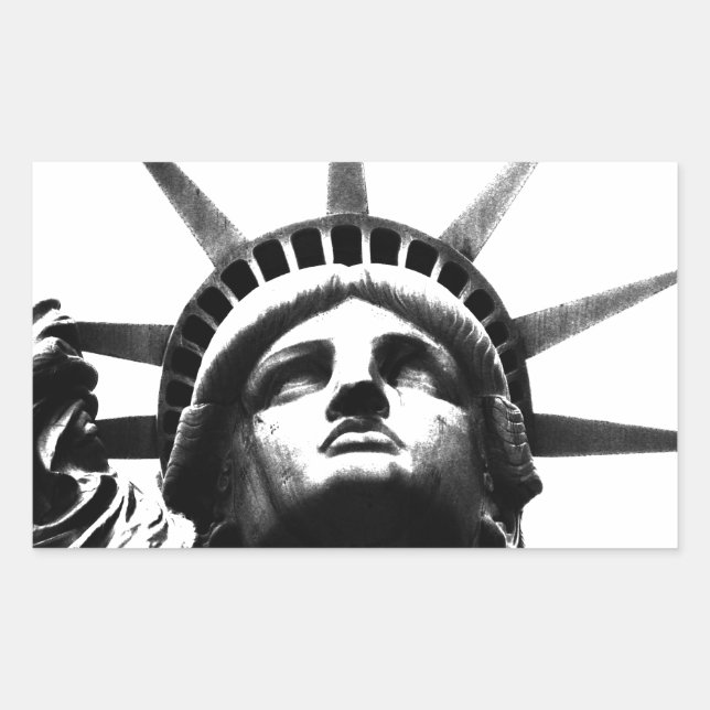 Black & White Statue of Liberty Sticker (Front)