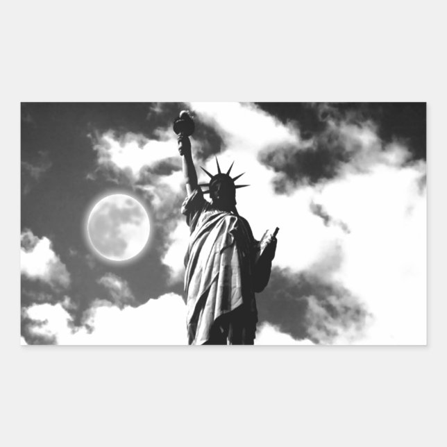 Black & White Statue of Liberty Sticker (Front)