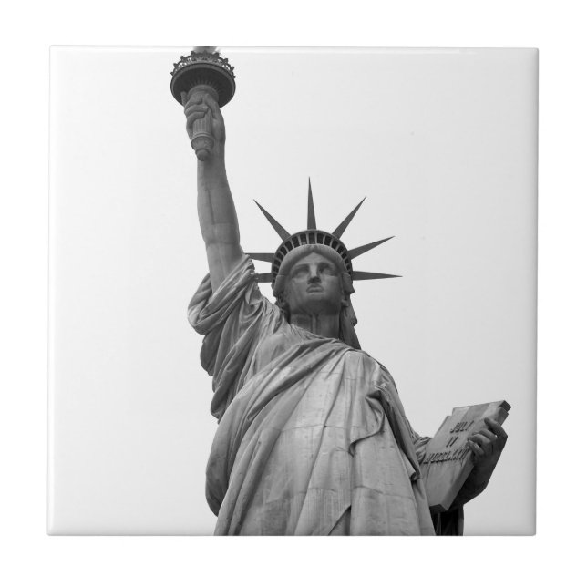 Black & White Statue of Liberty Tile (Front)