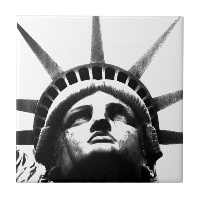 Black & White Statue of Liberty Tile (Front)
