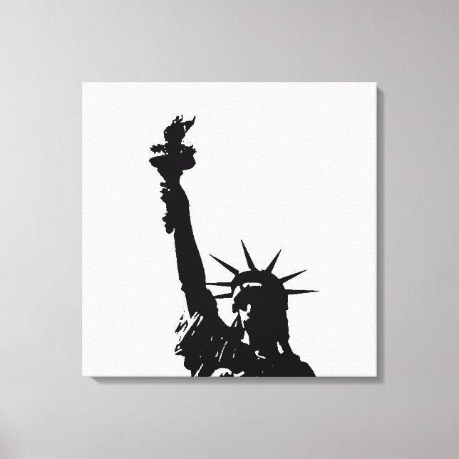 Black & White Statue of Liberty Wrapped Canvas (Front)