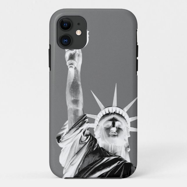 Black & White Statueof Liberty New York City Case-Mate iPhone Case (Back)