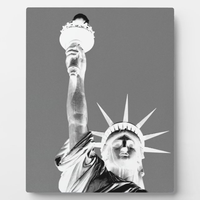 Black & White Statueof Liberty New York City Plaque (Front)
