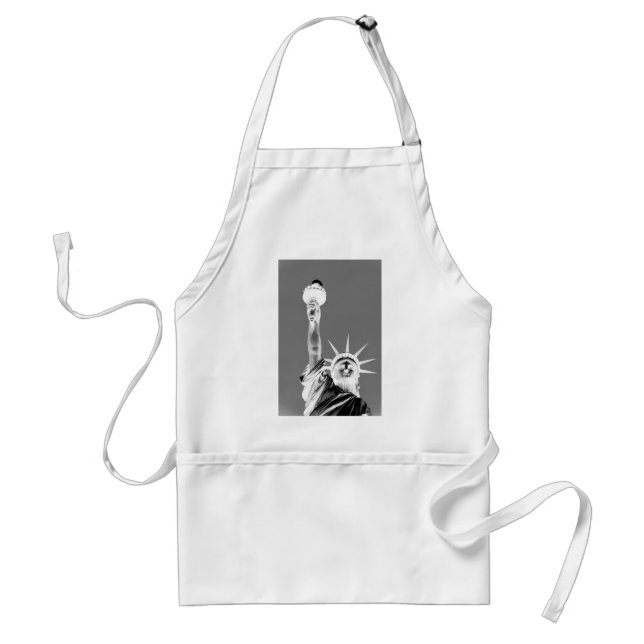 Black & White Statueof Liberty New York City Standard Apron (Front)