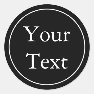 Black & White Stickers or Labels w/ Custom Text
