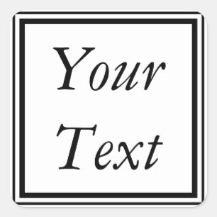 Black & White Stickers or Labels w/ Custom Text