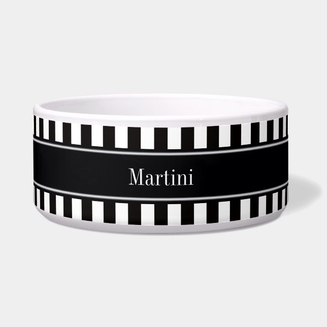 Black White Stripe Black Name Monogram (Front)