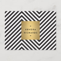 Black White Stripe Gold Minimalist Modern