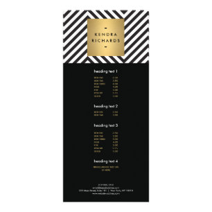 Black White Stripe Gold Minimalist Modern Rack Card