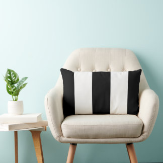 Black White Stripe Lumbar Pillow