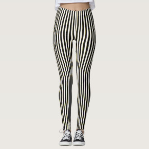 Black & White Stripe Pattern Leggings