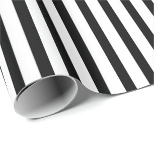 Black White Stripe Pattern wrapping paper